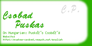 csobad puskas business card